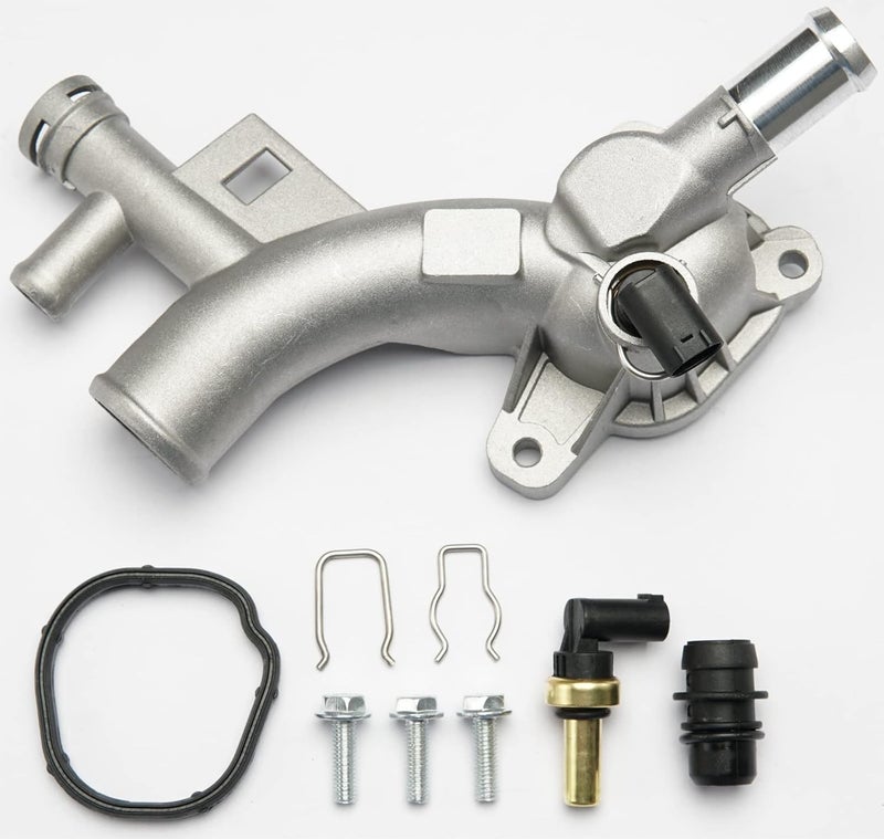 FRONEZER Aluminum Engine Coolant Thermostat Housing Water Outlet Compatible with 2011-2016 Chevy Cruze, 2012-2020 Chey Sonic, 2015-2020 Chevy Trax, 2013-2021 Buick Encore 1.4L Replaces 25193922, 902-846 - Image 1